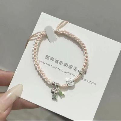 Cute Cat Fish Charm Friendship Bracelet – Niche Design Cartoon Style Gift