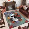 Gothic Theme Crystal Velvet Floor Rug Personalized Custom Name Text Warm Carpet Home Decoration