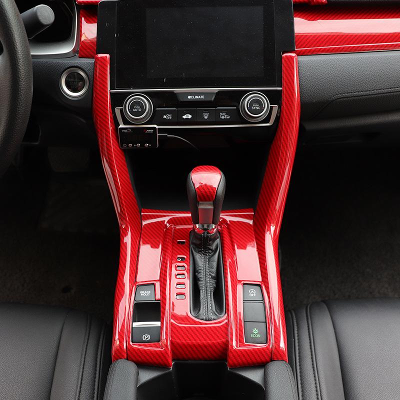 Civic десятого поколения RHD Мод динамика Накладка на кик-панель из углеволокна и Наклейка пыльника рычага переключения передач