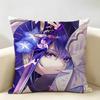 Raiden Shogun Genshin Impact Cushion Cover Natural Linen Organic Fabric DoubleSided Printing Room Sofa Decor Pillow Case