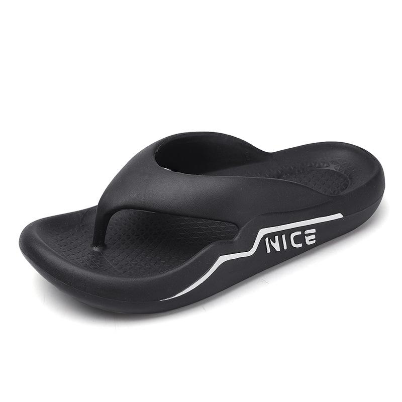 Stepping on shit, non-slip soft-soled couple slippers, summer home bathroom thick-bottomed tide drags, men's foot-pinch flip-flops