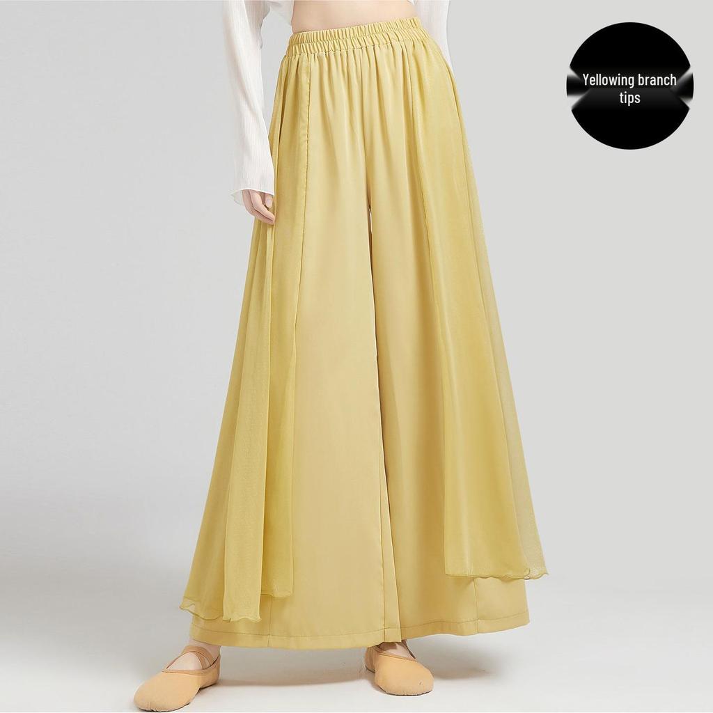 Women's Ethnic Classical Dance Wide-Leg Pants - Figure Shaping Practice Wear for Modern Dance