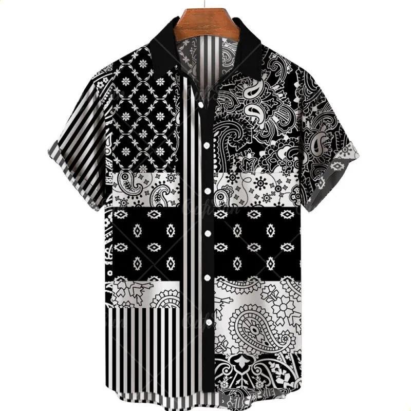 Summer Men's Hawaiian Short Sleeve Shirt Men's Beach Shirt