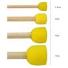 Round Sponges Brush Sponge Paint Brushes Wooden Handle Children Drawing Sponge Rod Brushes Pottery Clay Sculpture Modeling Tool