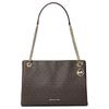 Christina Brand Logo Design Beschichtetes Canvas Umhängetasche Schultertasche Mittel Damen Braun