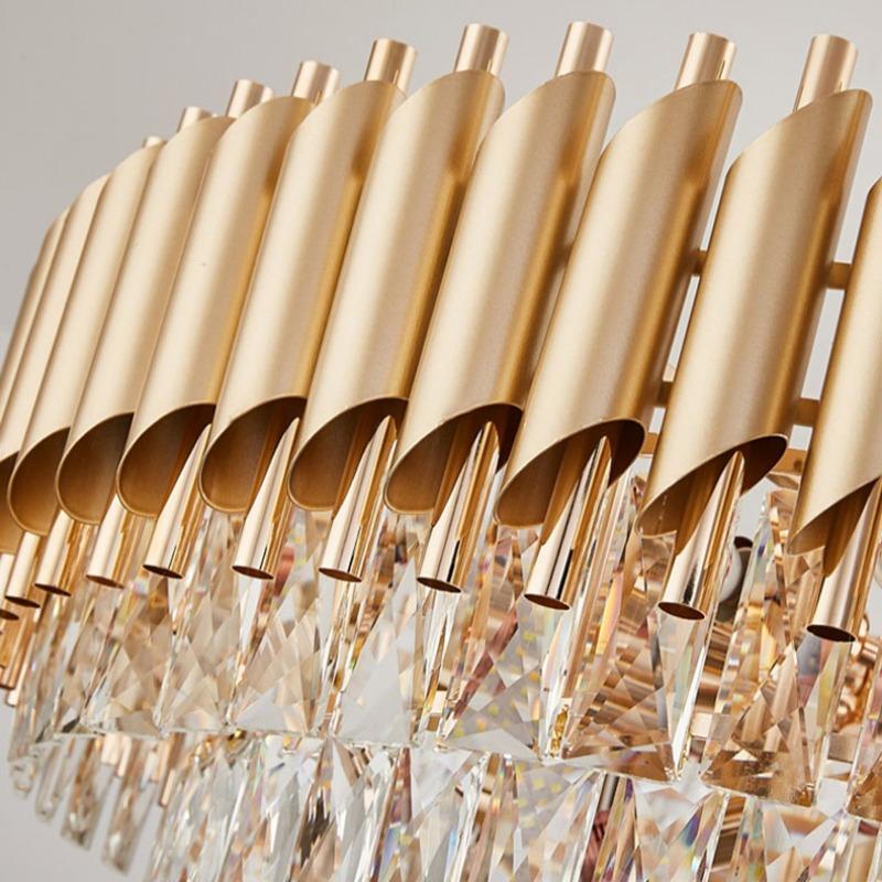 Moderne Soverom Stue Spisestue Belysning Luksuriøse Krystall Pendellamper Gull Taklysekrone Innendørs Dekorasjoner LED Armatur