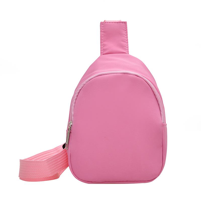 New Children's Solid Color Light and Versatile Breast Bag Simple Trend Fashion Boys and Girls Single Shoulder Oblique Span Bag