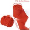 4CM*5M Handmade Frayed Edged Satin Chiffon Silk Ribbon For Wedding Invitation Wrapping Bouquets Birthday Party Decorations Gifts