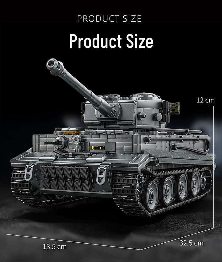 Tiger 97001 Heavy Tank Military Model Building Kit with Minifigures