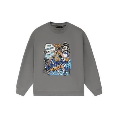Li-Ning Desen Baskılı Kazak Uzun Kollu Sweatshirt Unisex sweatshirt Gri AWDS555-4