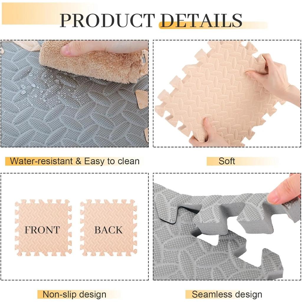 4/8-Piece Pack 2.5cm Thick Baby Play Mat BPA-free Non-slip Baby Crawling Puzzle Mat Children's Activity Mat Suitable for Nursery