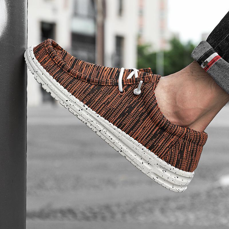 Large size men's shoes dude loafers trendy casual shoes men's canvas shoes foreign trade foot cover lazy one pedal