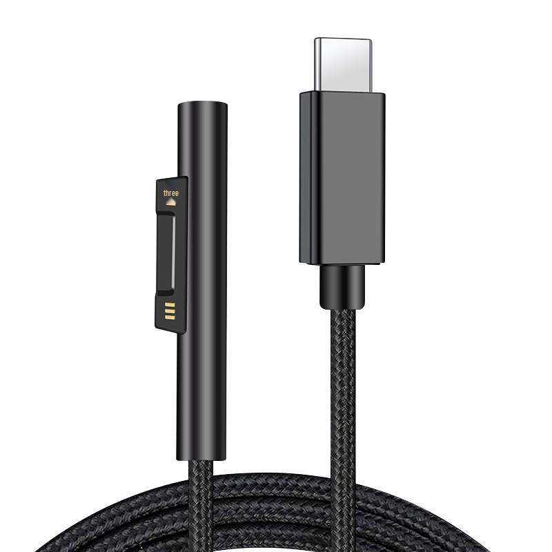 Fast Charging PD To Type-C Cable for Microsoft Surface Pro 1-6 Tablets