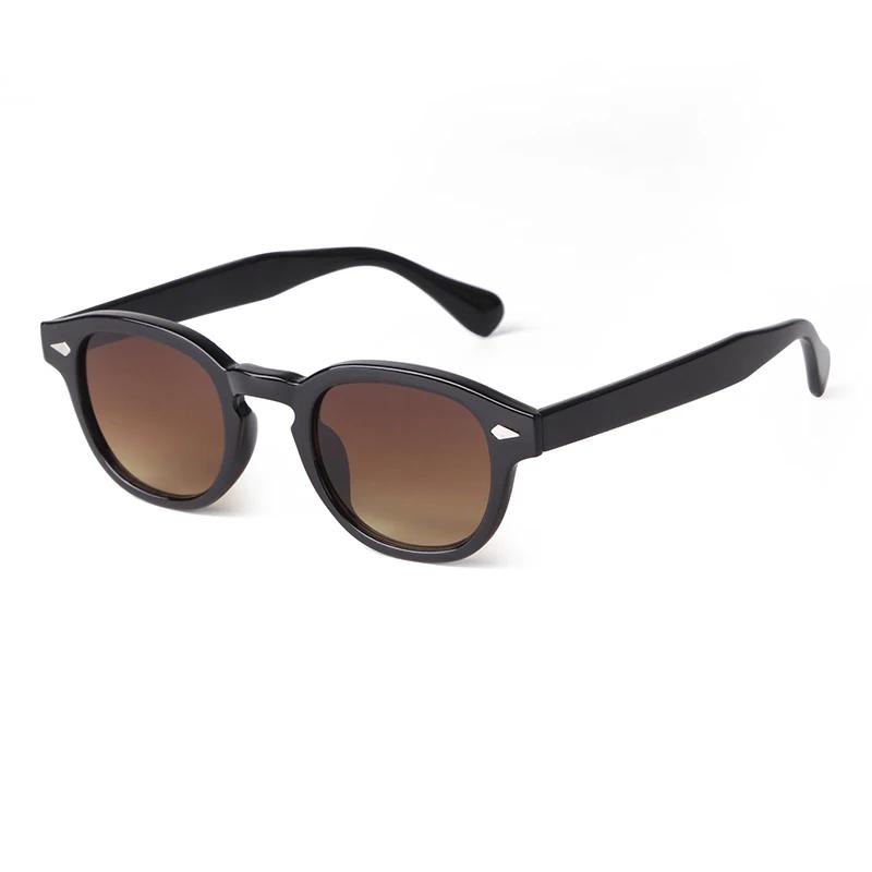 Lunettes de Soleil Rondes Bleues Transparentes Mode UV400 Rétro Rivet Écaille Carré Petit Lunettes de Soleil pour Femmes Hommes