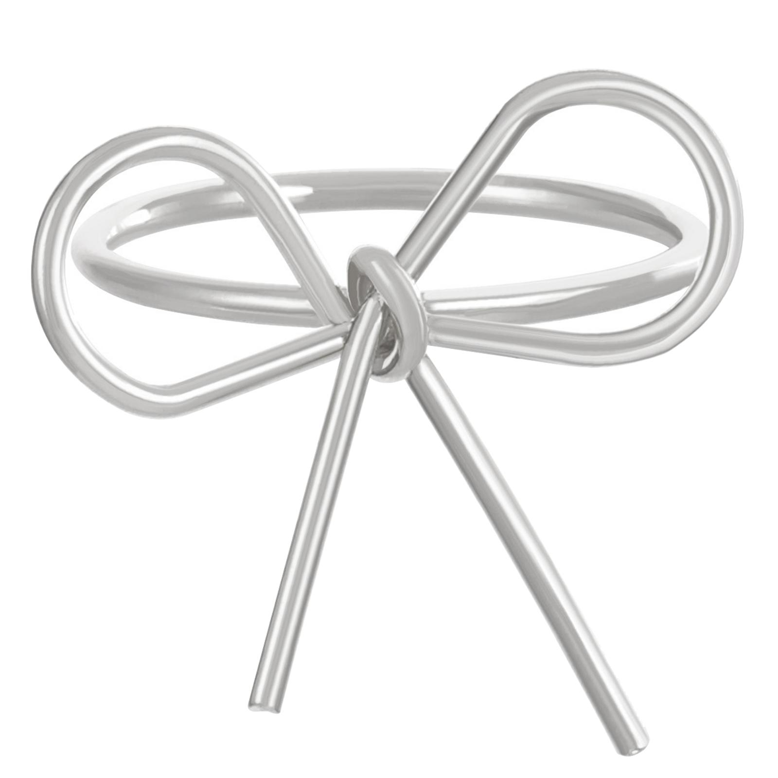 

Элегантные кольца с бантиком, кольца регулируемого размера, кольца-банты на пальцы, украшение, ювелирные изделия ручной работы, стильный аксессуар для вечеринок серебряный