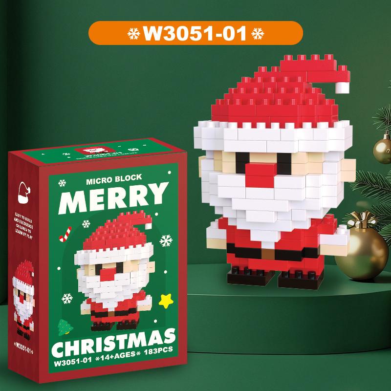 Vánoční dárky Stavebnice Série Santa Claus Sob Puzzle Sestavovací kostky Stolní dekorace Hračky pro dítě Vánoční dárek
