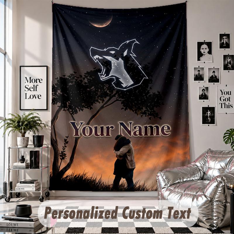 Wall Hanging Tapestry With Custom Name & Text, Kontra K Decorative Tapestry For Bedroom