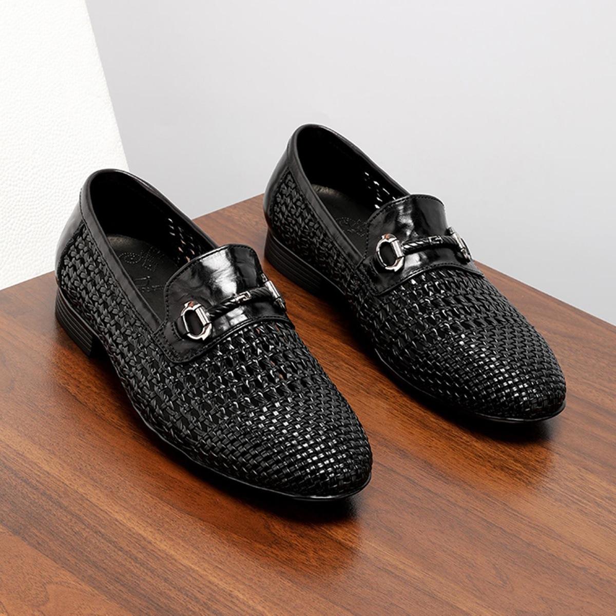 

Летний кожаный чехол для ног повседневные кожаные туфли мужские полые лоферы на одной педали с конской пряжкой сандалии из мягкой кожи дышащие одинарные туфли 44