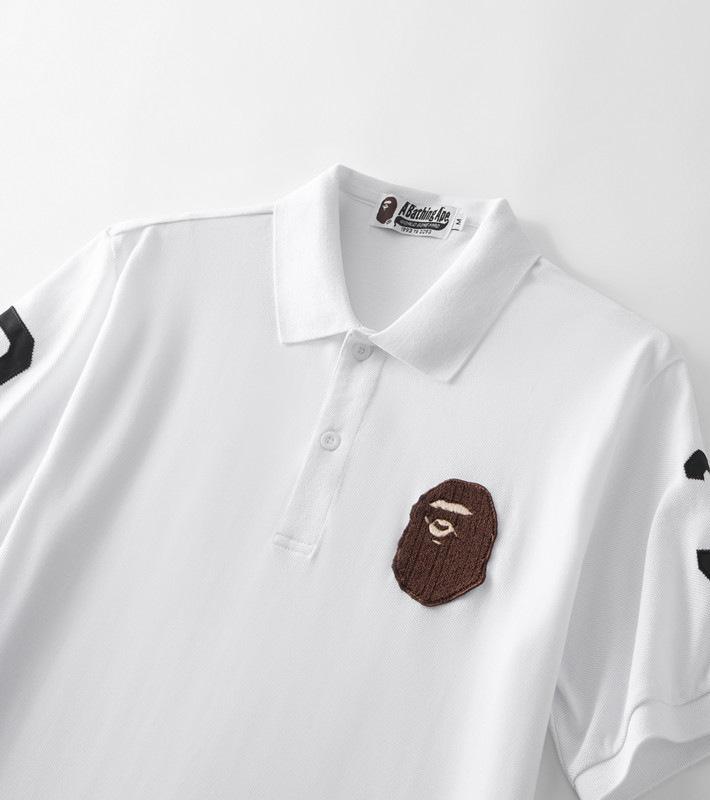 Japanese Streetwear A Bathing Ape Embroidered Polo T-Shirt - Unisex Short Sleeve
