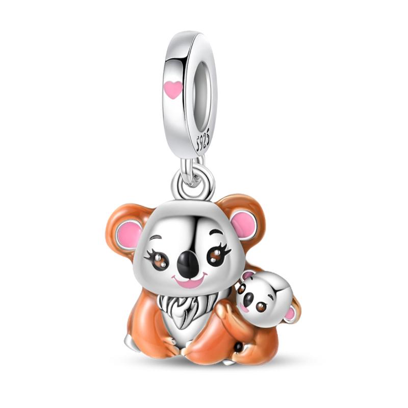 Charms Fit Pan Copper Elephant Squirrel Koala Sea Turtle Parent Child Series Sunflower Original Bracelets Diy Jewelry Gifts