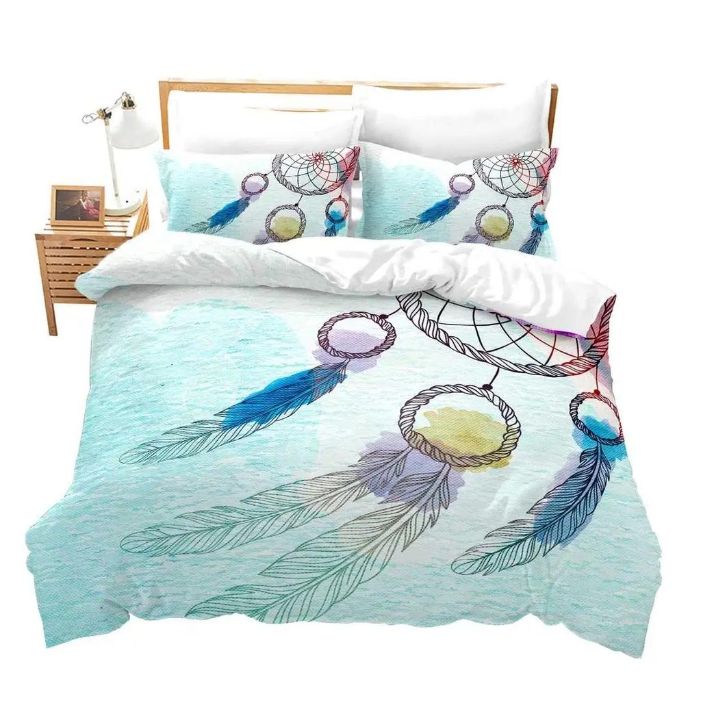Comforter Cartoon Dreamcatcher Single King Feather Bedding Set Microfiber Bohemian Comforter For Girls Women Room
