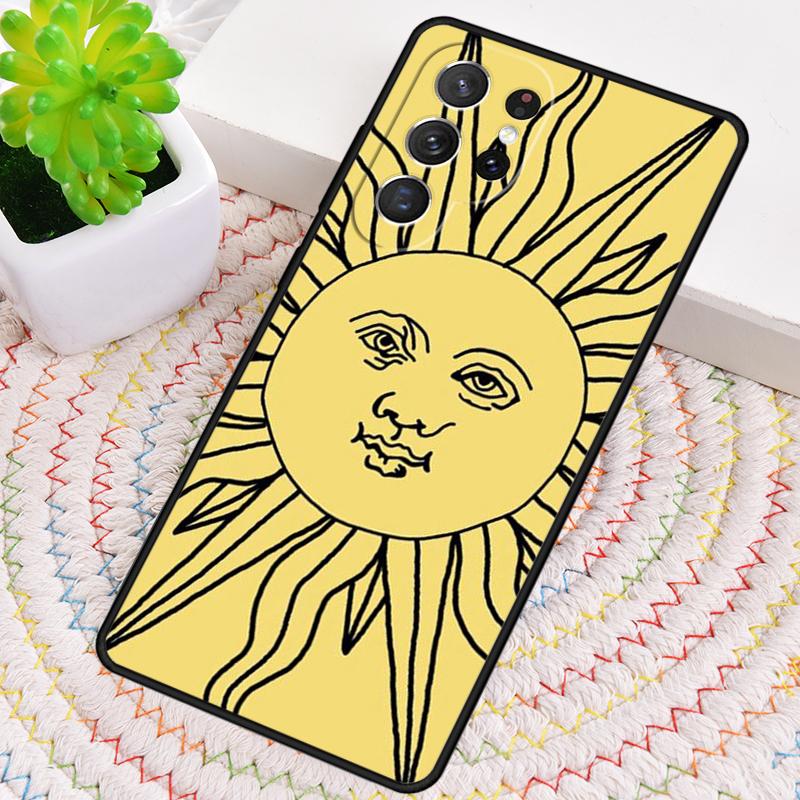 Funny Sun Moon Silicone Phone Case For Samsung Galaxy note 10 pro S26 S25 S24 S23 S22 S21 Plus S25Ultra Capa Cover