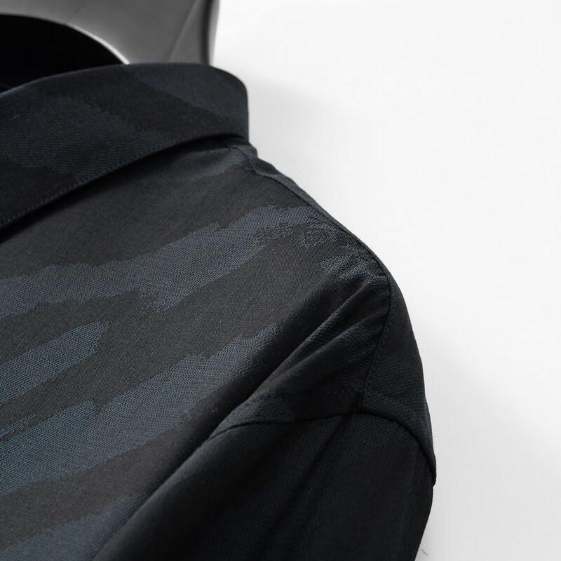 Men's Plus Size Striped Business Casual Long-Sleeve Shirt