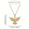Fashionable Phoenix Stainless Steel Necklace with Synthetic Zirconia & Copper Inlay – Personality Pendant, Versatile Gold Plated Jewelry for Women