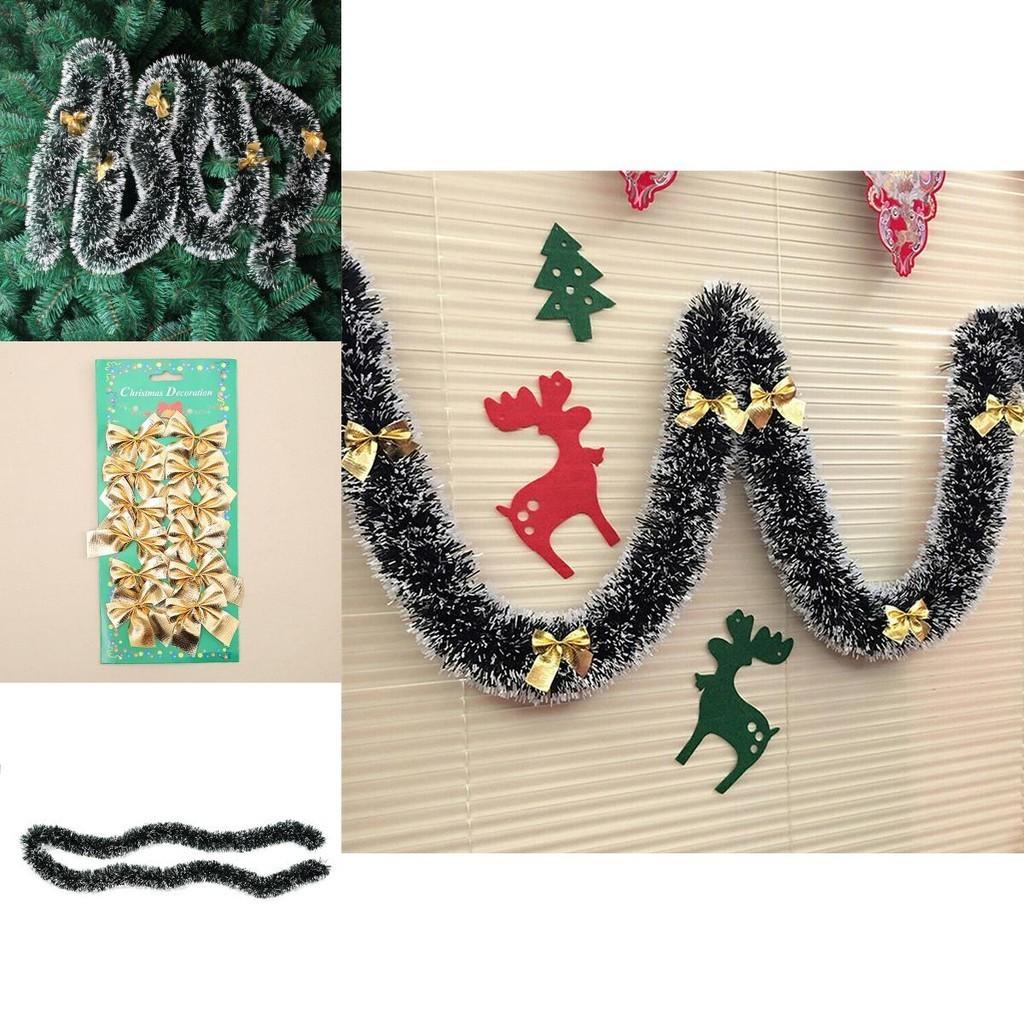 2m Dicke 65ftx90mm Lametta Weihnachtsbaumschmuck Weihnachts Schleife Girlande