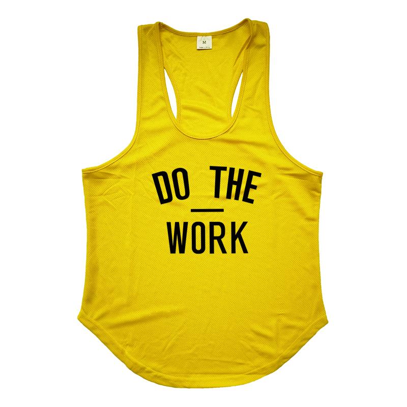 

Muscleguys Men Running Vests DO THE WORK Gym Tank Tops Fitness Clothing Mens Bodybuilding Stringer Tanktop Sports Clothing Sleeveless Shirt XXL жовтий