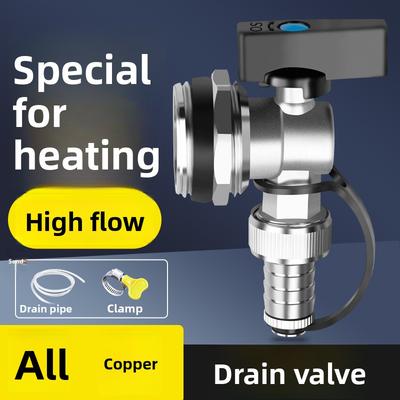 Brass Underfloor Heating Drain Valve G3/4 G1 Leak-Proof Radiator and Water Heater Connector for Floor Heating Systems