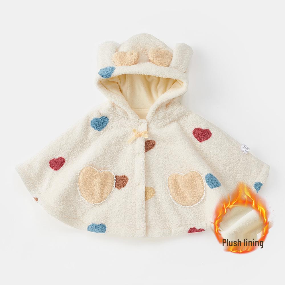 

2025 Осень/Зима Ветрозащитная Флисовая Накидка для Новорожденных - Детская Принцесса Шаль Плащ 3877 Tag 80