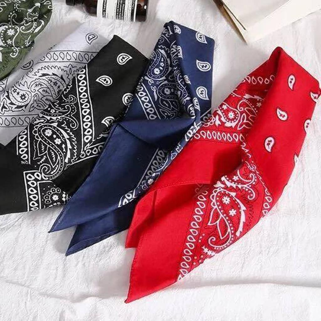 Trifong Bandana Red Handkerchief Adult Bandana Paisley Red 100% Cotton Cotton Bandana Men's Unisex 55cm x 55cm KC-D
