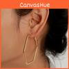 Geometric Contemporary Hexagon Ear Rings With Electroplated Gold Women For