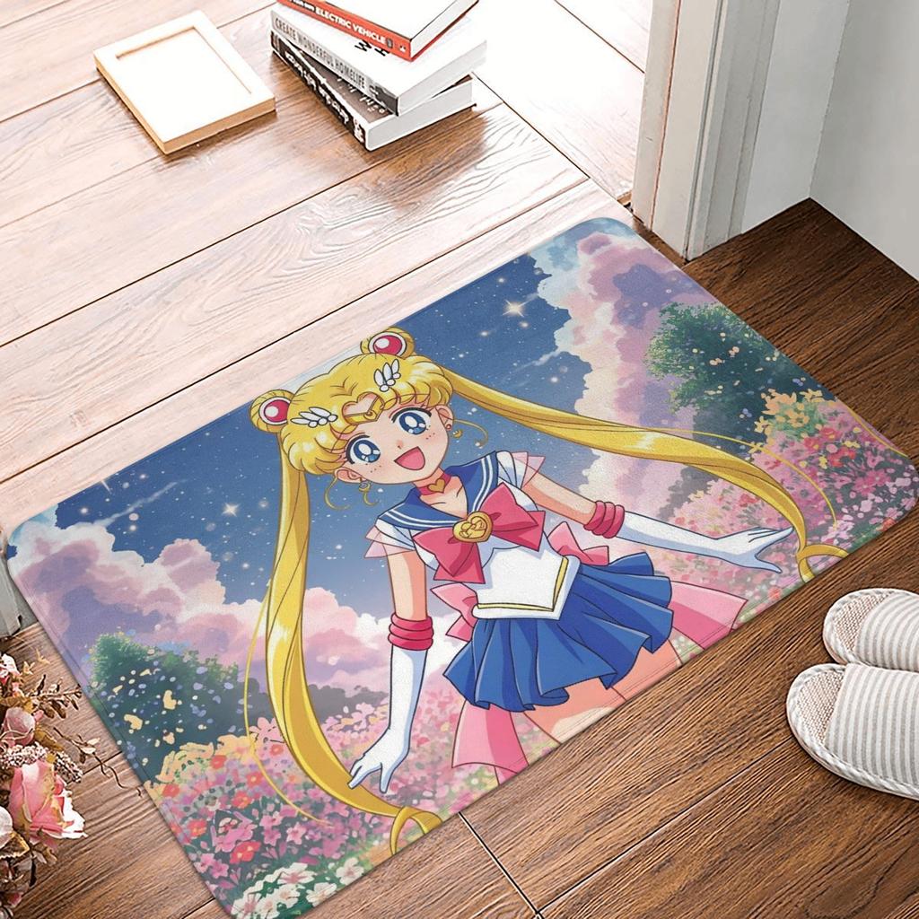 Anime Sailors Moons Luna Cat Doormat Non-Slip Entrance Bath Kitchen Floor Door Mat  Bedroom Balcony Carpet Rug