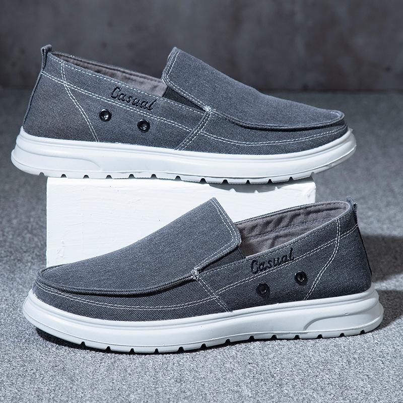 Plus Size Men'S Casual Canvas Shoes Lightweight  Soft Soled Men Driving Shoes Boat Shoes