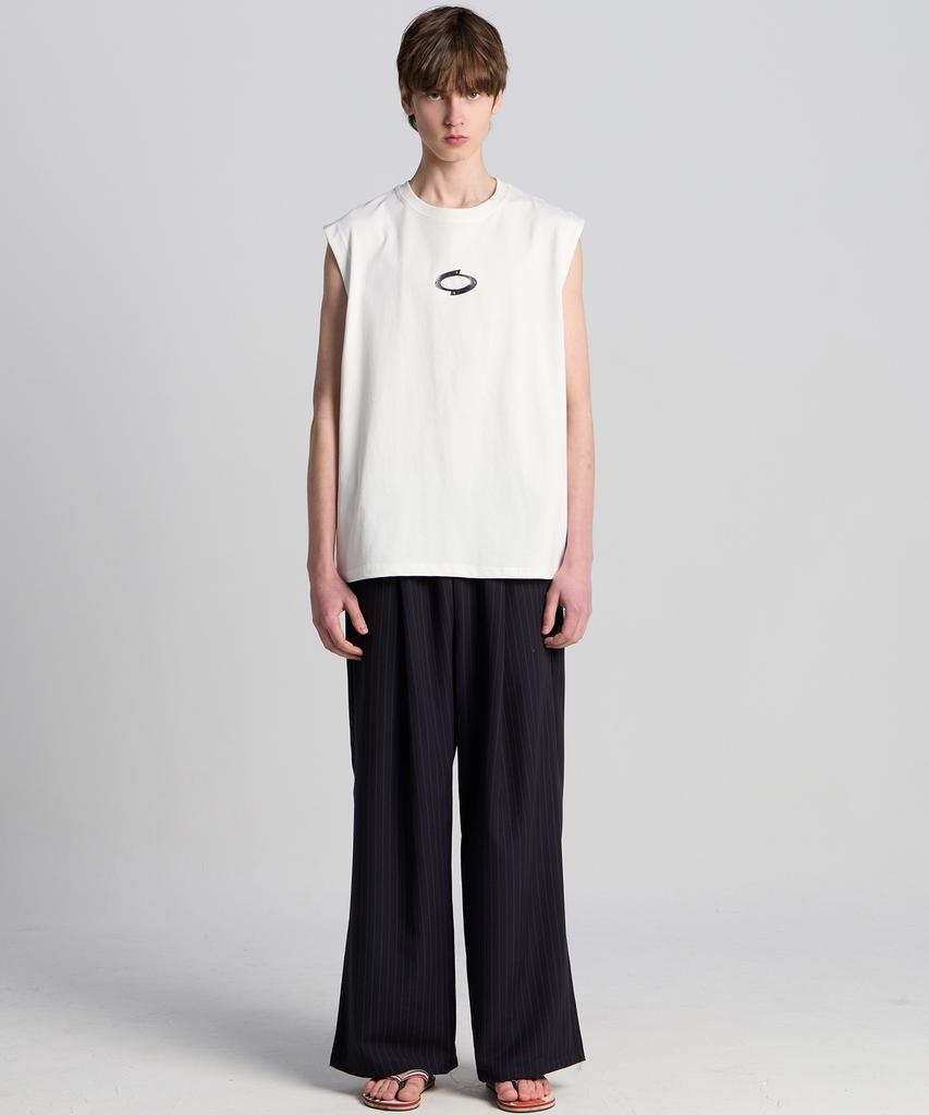 TENER Tnr Logo Simple Sleeveless White