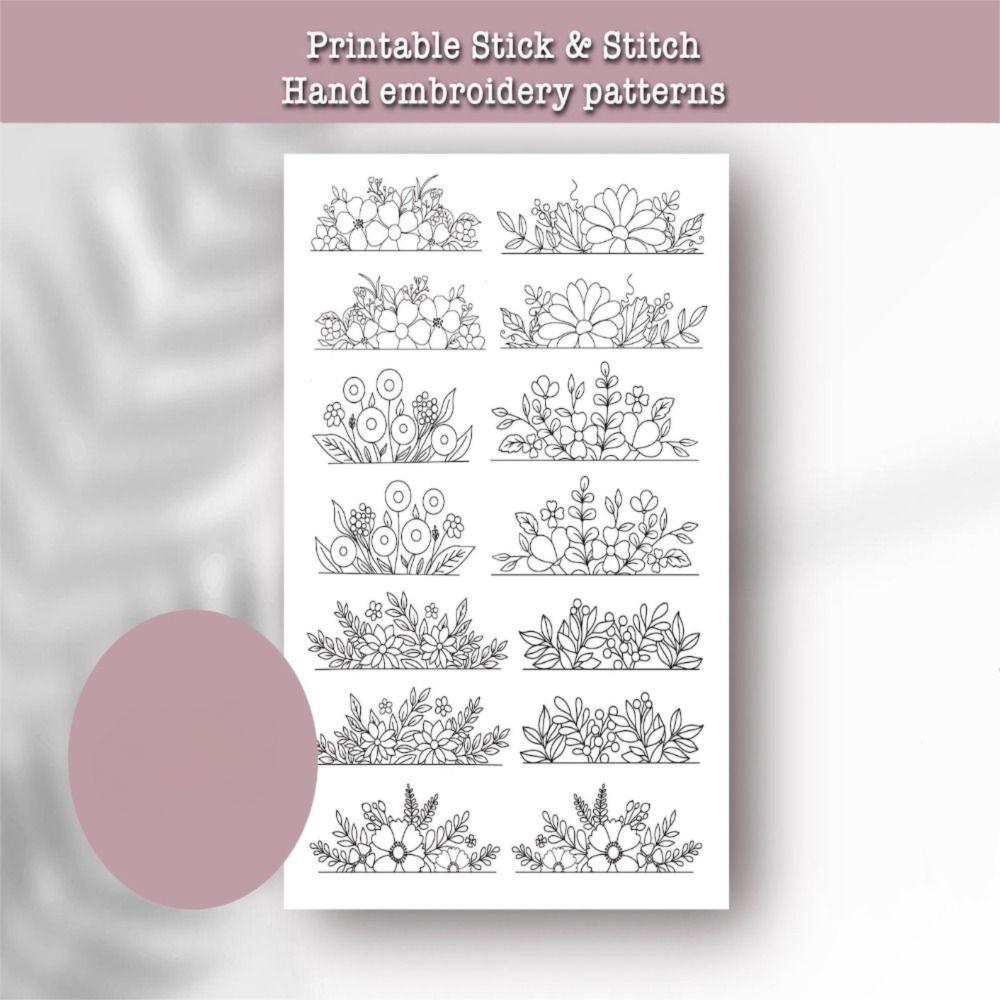 Flowers and Ocean Embroidery Pattern Stitching Embroidery Paper  Sewing Lovers