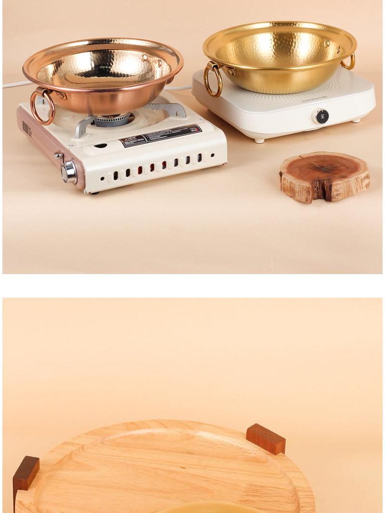 Grote Roestvrijstalen Hete Pot in Koperstijl voor Schaap, Lam en Vis