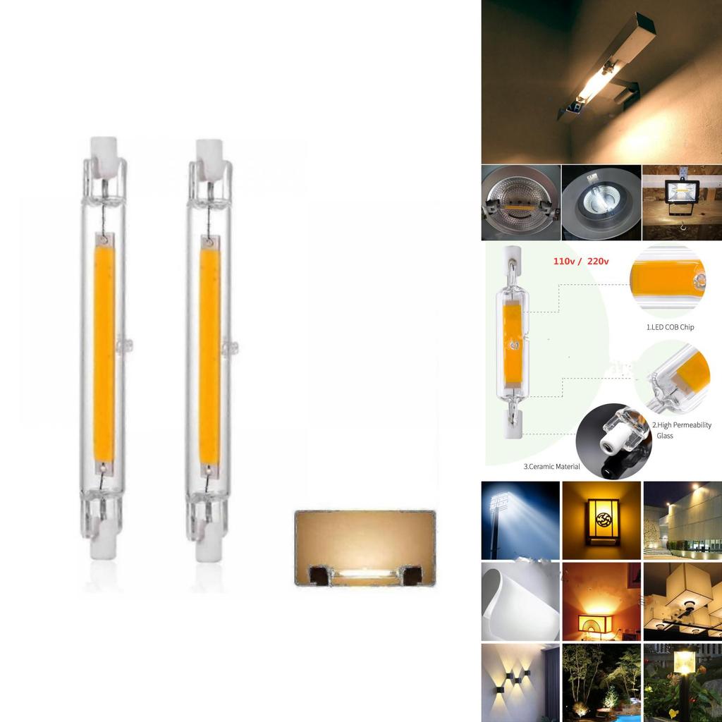 R7s 118mm Led Bulbs With Glass Shell Natural White For Task Lighting