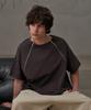 T-shirt con zip diagonale Tener (Carbone)