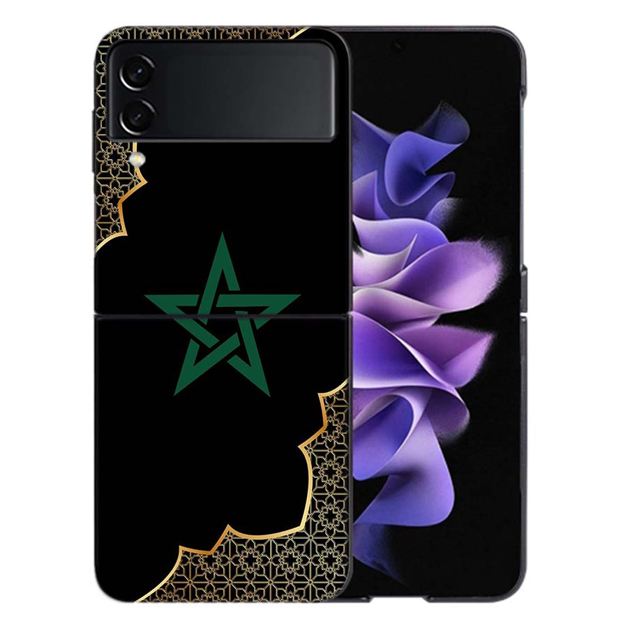 Morocco Flag Soccer Coque For Samsung Z Flip7 6 Galaxy Case Shockproof Z Flip5 Z Flip3 4 5G Hard Cover Phone TPU PC Hard Funda
