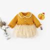 Baby Koi Baby Clothes Bodysuit with Long Sleeve Tulle Kindergarten Size 24M Skirt, Dress, Girls' Spring/Autumn Clothes, Button-Front Closure, Gift,