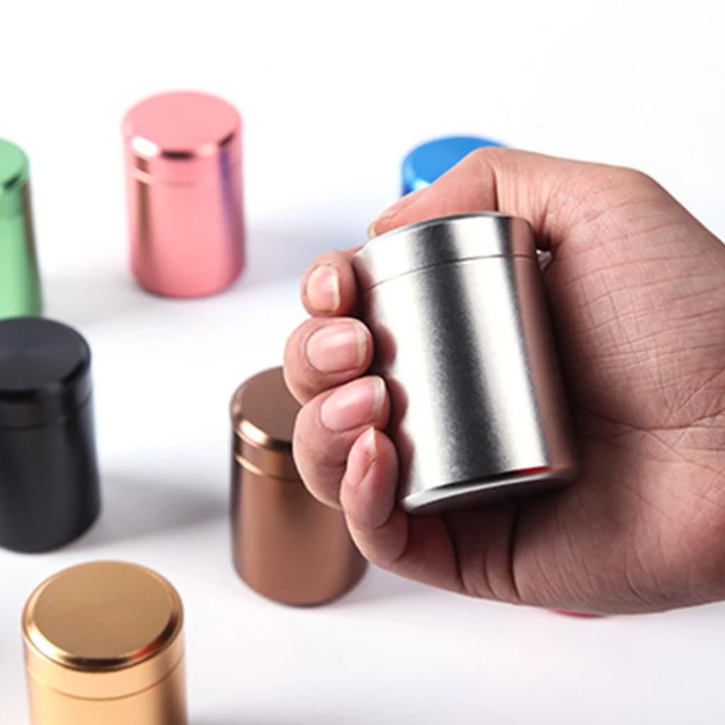 Tea Can Travel Portable Sealed Jar Metal Mini Storage Box New Moisture-proof Solid Color Nut Candy Jars Food Storage Container