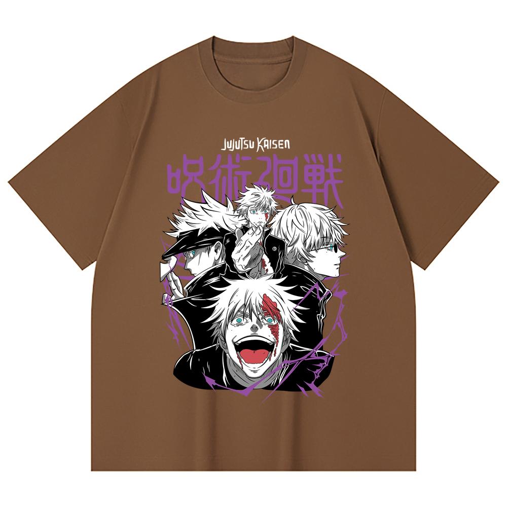 230 Gsm 100% Cotton Jujutsu Kaisen V3 Gojo Print Unisex Heavy Cotton T Shirt
