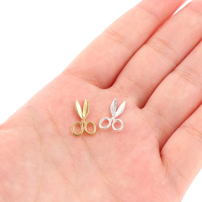 2Pcs 1:12 Dollhouse Mini Metal Scissors Model Silver/Gold House Furniture Decor