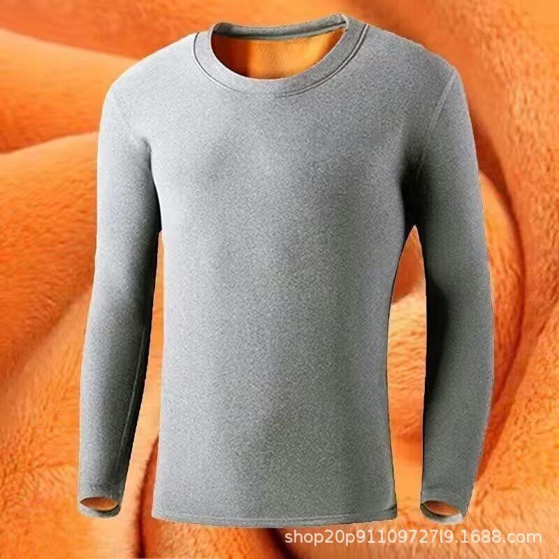 

Мужской низ с длинным рукавом и толстым велюровым утеплителем, верх для осени и зимы, на подкладке с утепляющим топом с высоким воротом и подкладкой из золотистого велюра XXL