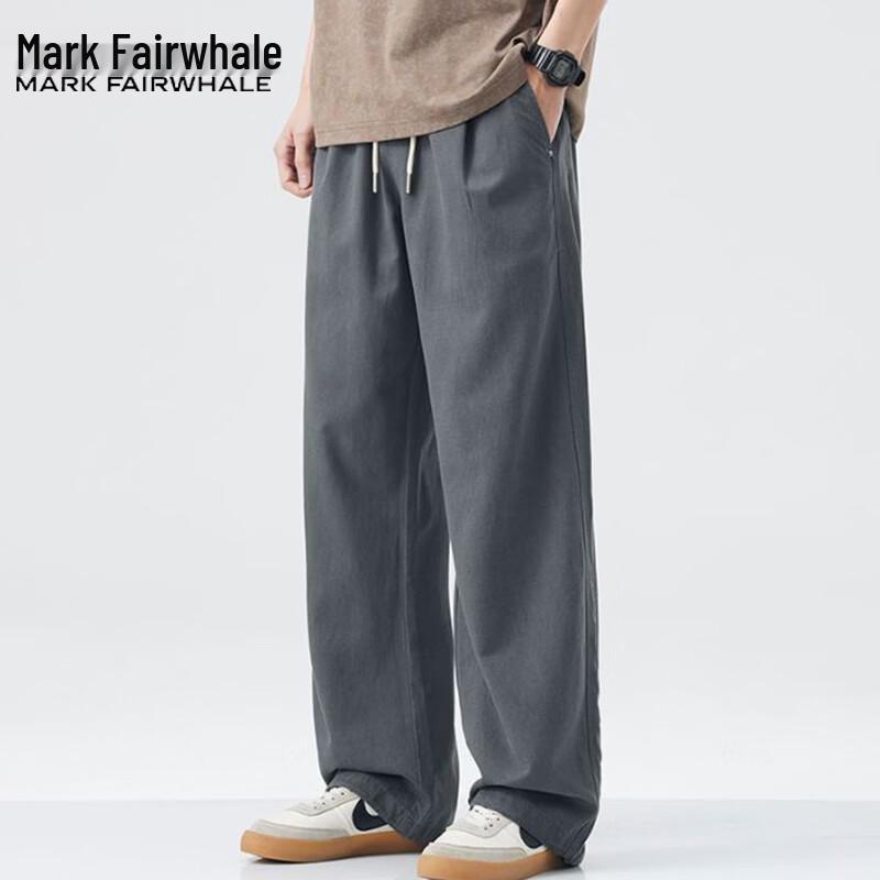 Mark Fairwhale Men s Summer Lyocell Straight-Leg Casual Pants 29 темно-серого