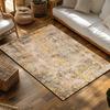 Tan Brown Bohemian Area Rug, Vintage Pattern Non-Slip Carpet, Cozy Living Room Mat for Natural Home Decor
