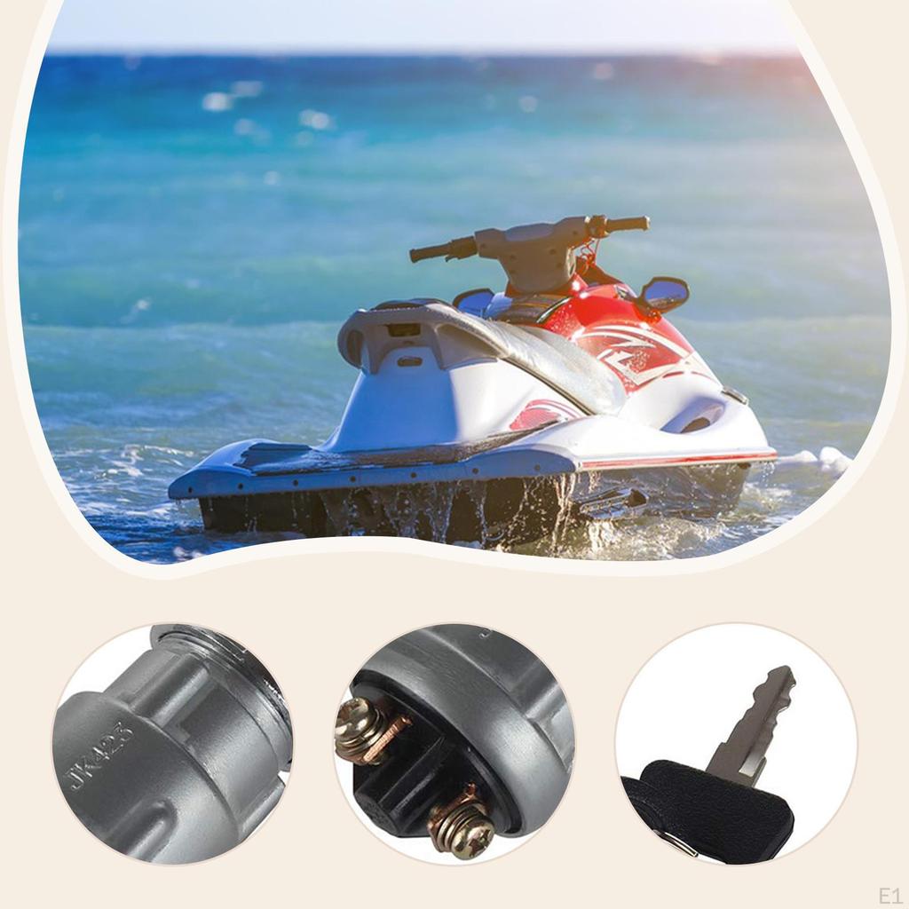 Ignition Starter Switch Accessories Easy Installation Waterproof with 2 Keys for Trailers Trucks Go
